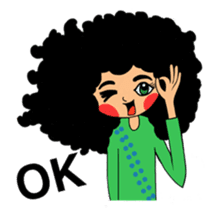 Ai Yong Ai Yong, curly hair girl sticker #6435814