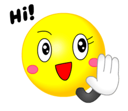 kawaii Smiley Face 3D(Greeting/English) sticker #6438800