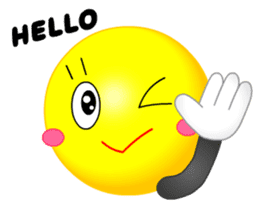 kawaii Smiley Face 3D(Greeting/English) sticker #6438801