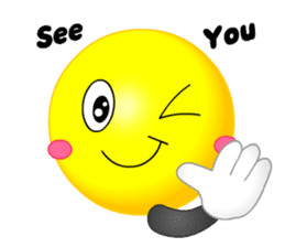 kawaii Smiley Face 3D(Greeting/English) sticker #6438804