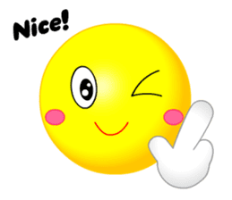 kawaii Smiley Face 3D(Greeting/English) sticker #6438809