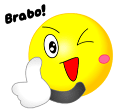 kawaii Smiley Face 3D(Greeting/English) sticker #6438811