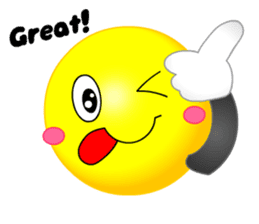 kawaii Smiley Face 3D(Greeting/English) sticker #6438812