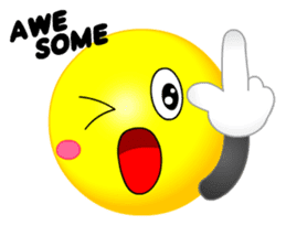 kawaii Smiley Face 3D(Greeting/English) sticker #6438814