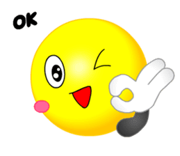 kawaii Smiley Face 3D(Greeting/English) sticker #6438819