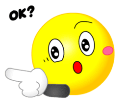 kawaii Smiley Face 3D(Greeting/English) sticker #6438832