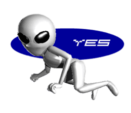 Alien Grey 3D (English) sticker #6438845