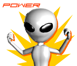 Alien Grey 3D (English) sticker #6438847