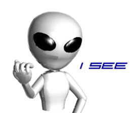 Alien Grey 3D (English) sticker #6438856