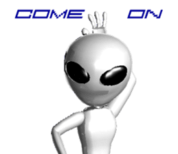 Alien Grey 3D (English) sticker #6438858