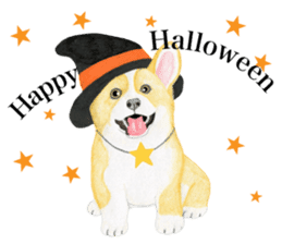 Happy Halloween Corgi Sticker (English) sticker #6439800