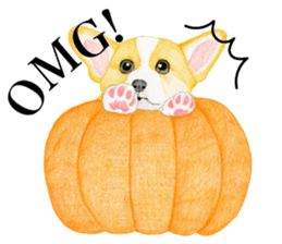 Happy Halloween Corgi Sticker (English) sticker #6439814