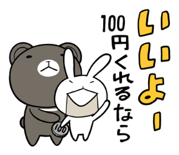 Rabbit to ventriloquism with bear sticker #6443520