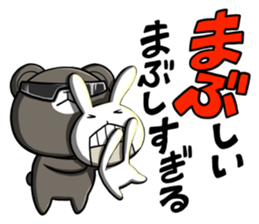 Rabbit to ventriloquism with bear sticker #6443536