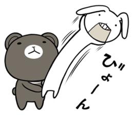 Rabbit to ventriloquism with bear sticker #6443552