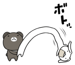 Rabbit to ventriloquism with bear sticker #6443553