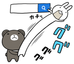 Rabbit to ventriloquism with bear sticker #6443554