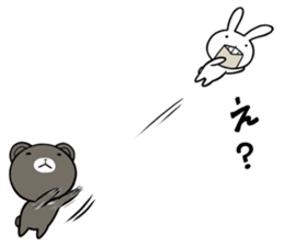 Rabbit to ventriloquism with bear sticker #6443555