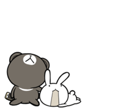 Rabbit to ventriloquism with bear sticker #6443558