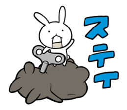 Rabbit to ventriloquism with bear sticker #6443559