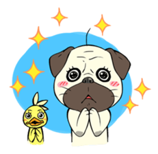 Pug and Chick GOGO sticker #6446564