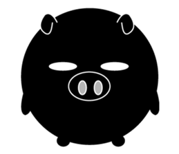 Lovely blackmanmaru pig sticker #6449201