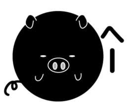 Lovely blackmanmaru pig sticker #6449205