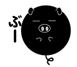 Lovely blackmanmaru pig sticker #6449206