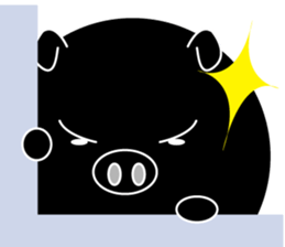 Lovely blackmanmaru pig sticker #6449210