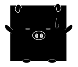 Lovely blackmanmaru pig sticker #6449219