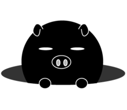Lovely blackmanmaru pig sticker #6449230