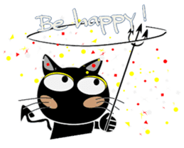 Black cat Happy sticker #6450552