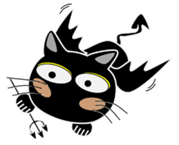 Black cat Happy sticker #6450558