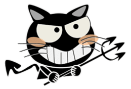 Black cat Happy sticker #6450559