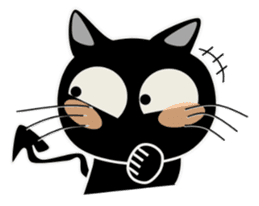 Black cat Happy sticker #6450566