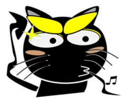 Black cat Happy sticker #6450587