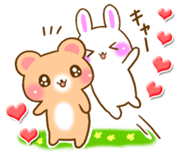Rabbit and bear Love sticker Special sticker #6454192