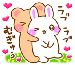 Rabbit and bear Love sticker Special sticker #6454194