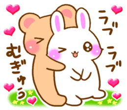 Rabbit and bear Love sticker Special sticker #6454194