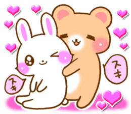 Rabbit and bear Love sticker Special sticker #6454200