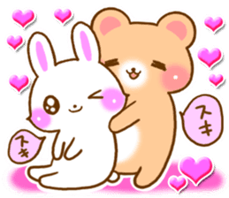 Rabbit and bear Love sticker Special sticker #6454200