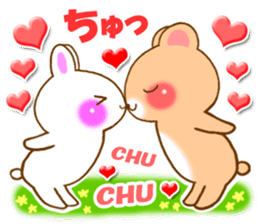 Rabbit and bear Love sticker Special sticker #6454203