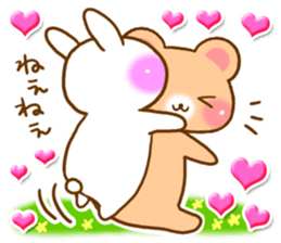 Rabbit and bear Love sticker Special sticker #6454208