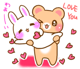 Rabbit and bear Love sticker Special sticker #6454211