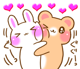 Rabbit and bear Love sticker Special sticker #6454221