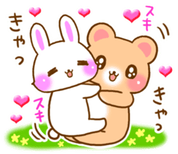 Rabbit and bear Love sticker Special sticker #6454225