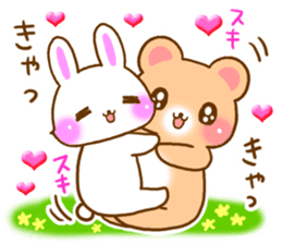 Rabbit and bear Love sticker Special sticker #6454225