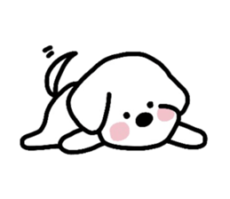 White Doggy loafs around at home 2 sticker #6460035
