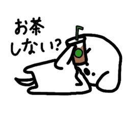 White Doggy loafs around at home 2 sticker #6460047