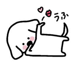 White Doggy loafs around at home 2 sticker #6460064